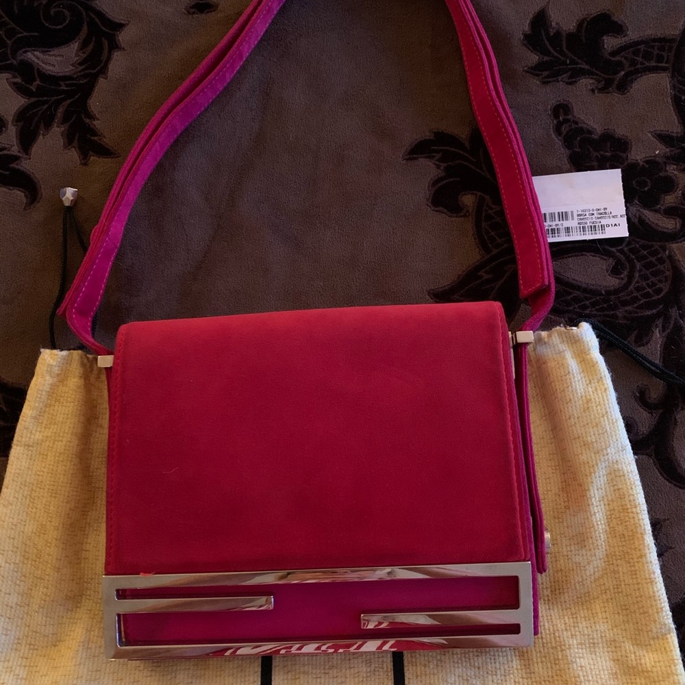Authentic Suede Fendi shoulder crossbody New